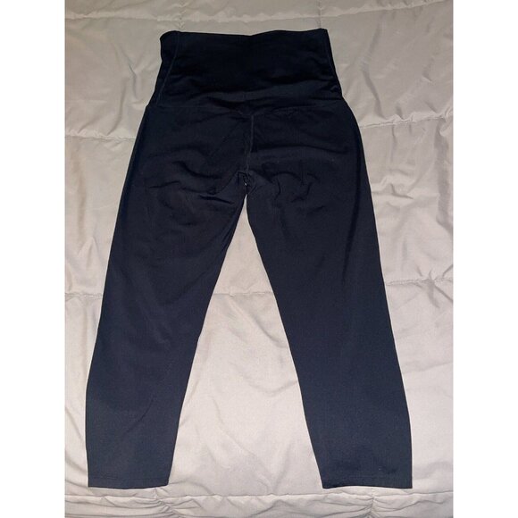 Maternity Capri Leggings Over The Belly Pregnancy Women’s Medium Black Poshdivah - Picture 4 of 4